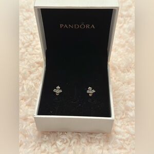 Pandora Silver and White Sparkle Earrings